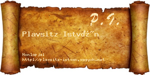 Plavsitz István névjegykártya