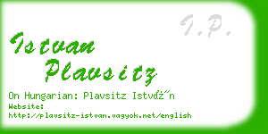 istvan plavsitz business card